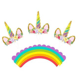 24Pcs Birthday Party Cake Magical Unicorn Cupcake Toppers
