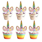 24Pcs Birthday Party Cake Magical Unicorn Cupcake Toppers