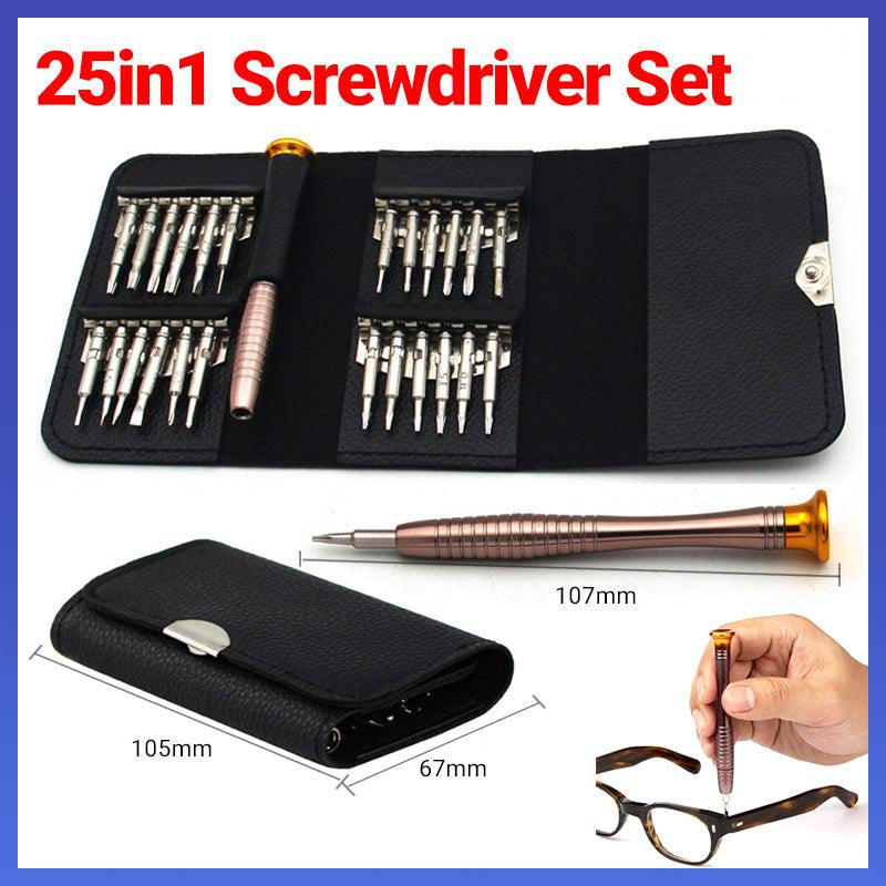 Screwdrivers: 25 in 1 Precision Screwdriver Set Mini Repair Tool Kit for Phone Glasses Watch