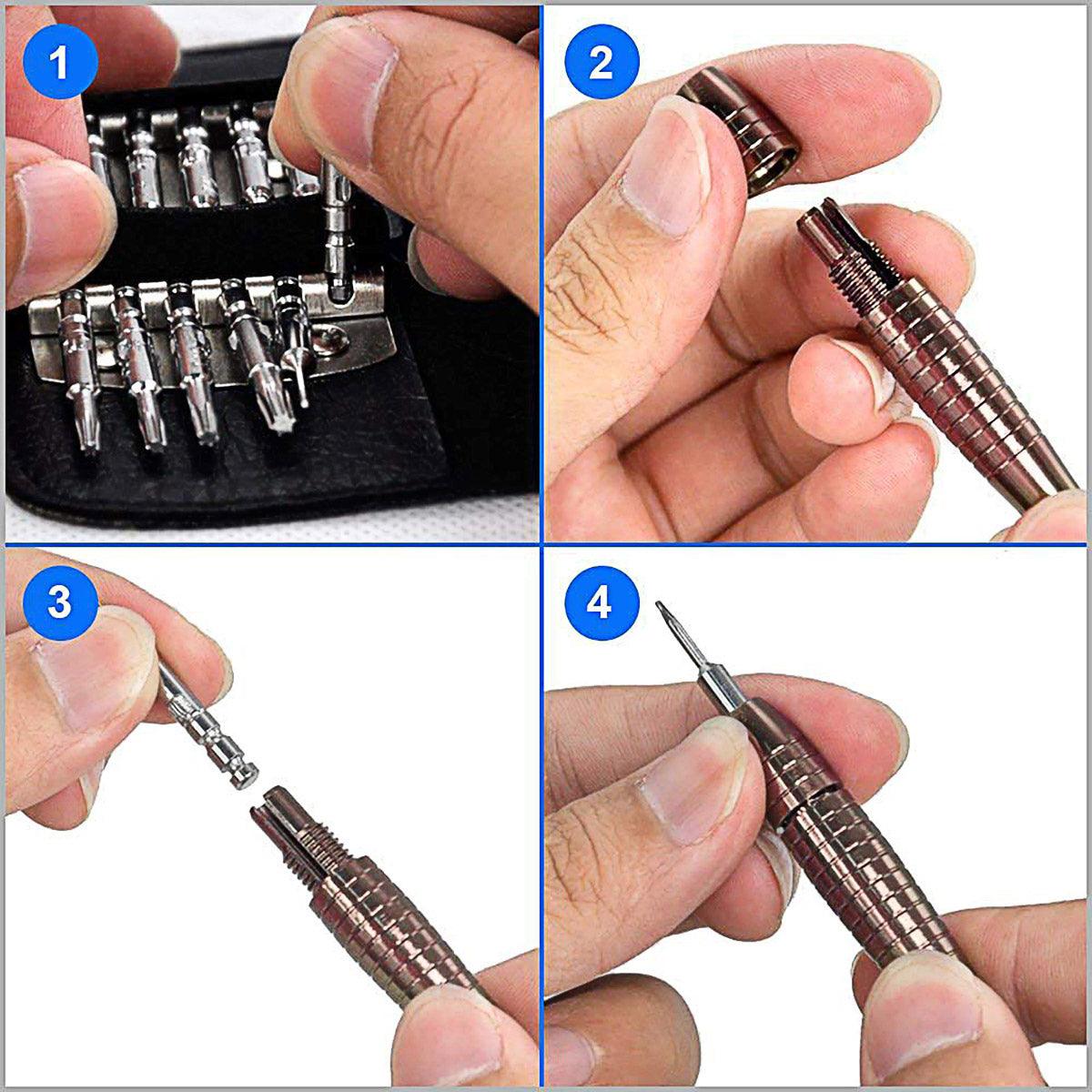 Screwdrivers: 25 in 1 Precision Screwdriver Set Mini Repair Tool Kit for Phone Glasses Watch