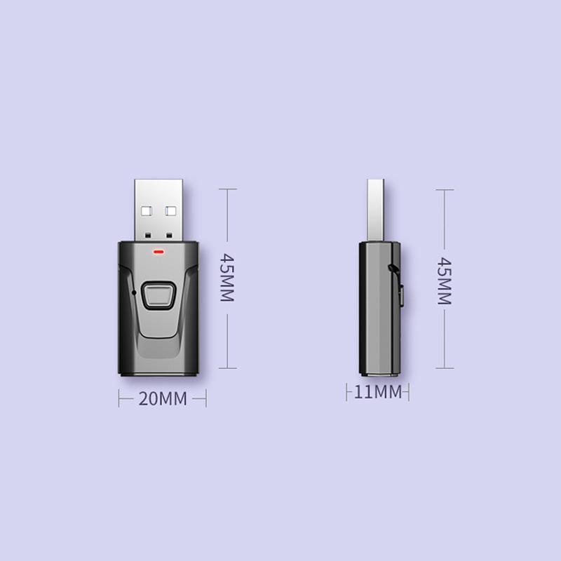 Audio Accessories: 2 in 1 Bluetooth 5.0 USB Audio Transmitter Receiver with 3.5mm AUX Adapter