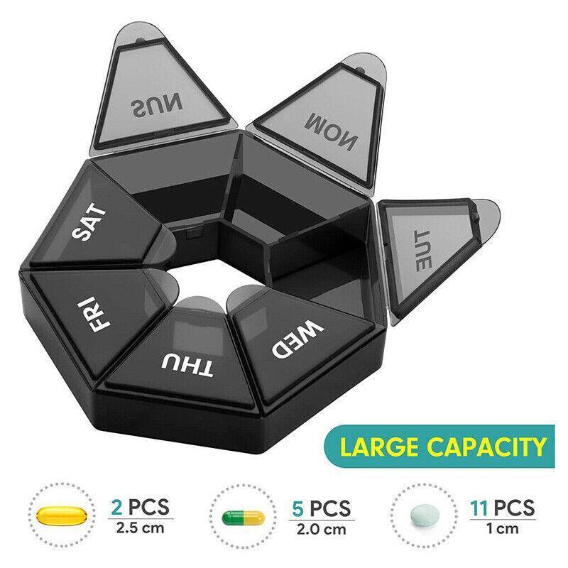 Hand Tools: Weekly Pill Organiser 7 Day Medicine Box Tablet Case Dispenser 2 Pack - Green