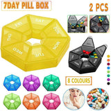 Hand Tools: Weekly Pill Organiser 7 Day Medicine Box Tablet Case Dispenser 2 Pack - Purple