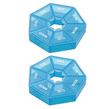 Hand Tools: Weekly Pill Organiser 7 Day Medicine Box Tablet Case Dispenser 2 Pack - Purple