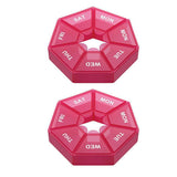 Hand Tools: Weekly Pill Organiser 7 Day Medicine Box Tablet Case Dispenser 2 Pack - Purple