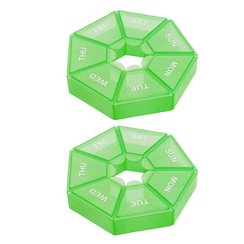 Hand Tools: Weekly Pill Organiser 7 Day Medicine Box Tablet Case Dispenser 2 Pack - Yellow