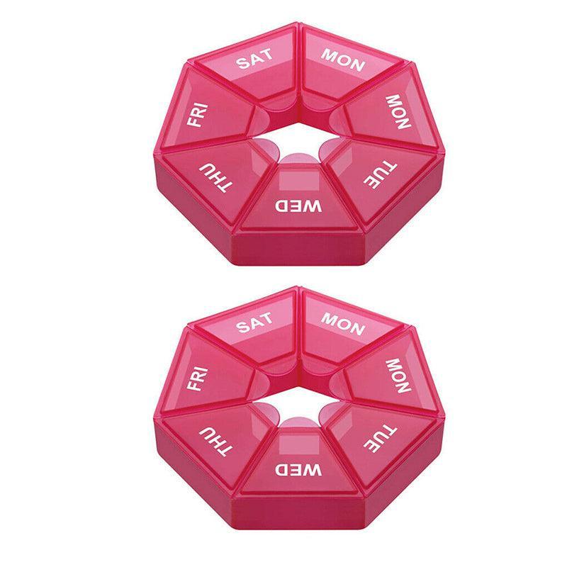Hand Tools: Weekly Pill Organiser 7 Day Medicine Box Tablet Case Dispenser 2 Pack - Army Green