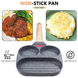 Skillets & Frying Pans: Nonstick Three in One Egg Frying Pan Skillet Breakfast Cooker for Kitchen Use