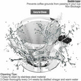 Coffee Machines & Accessories: Coffee Tea Cup Drip Filter Mesh Holder Reusable Stainless Steel Pour Over Funnel