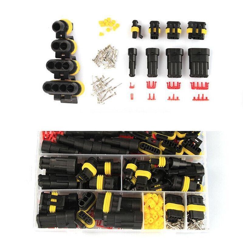 Power & Electrical Supplies: 352PCS 12V Waterproof Electrical Wire Connector Plug Terminal Kit 1/2/3/4 Pin