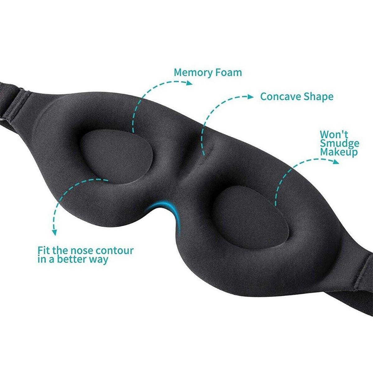 Wellness Accessories: Travel Sleep Eye Mask 3D Memory Foam Soft Padded Shade Cover Sleeping Blindfold