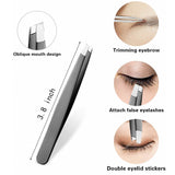 3PCS Stainless Steel Slanted Tip Eyebrow  Set for Facial Hair and Beauty Care