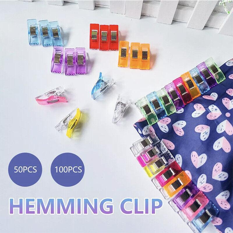 Hand Tools: 50Pcs Sewing Quilting Clips Wonder Craft Fabric Clamp DIY Colourful or Clear Option - Colourful