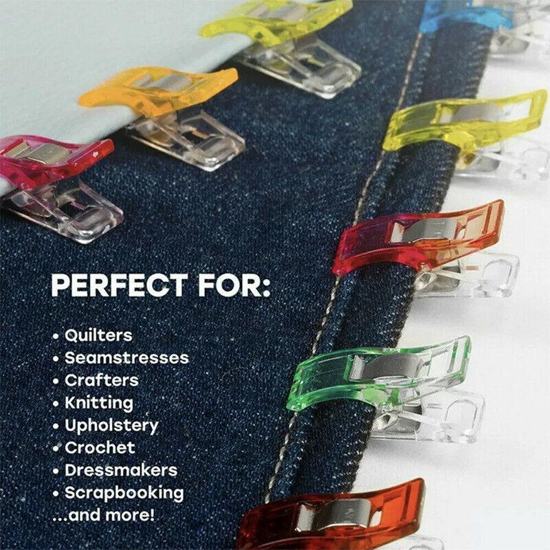 Hand Tools: 50Pcs Sewing Quilting Clips Wonder Craft Fabric Clamp DIY Colourful or Clear Option - Colourful