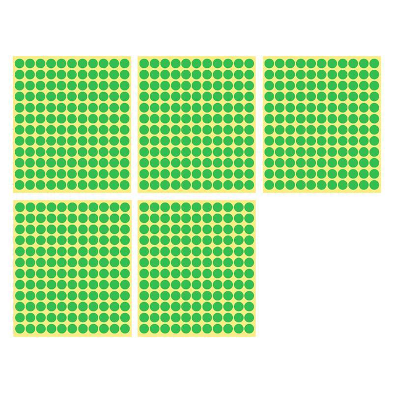 Labels: 8/13/25/50mm Sticker Dots Adhesive Round Labels Circular Scrapbooking Light Green - 13mm 132 Dots - 5 Sheets