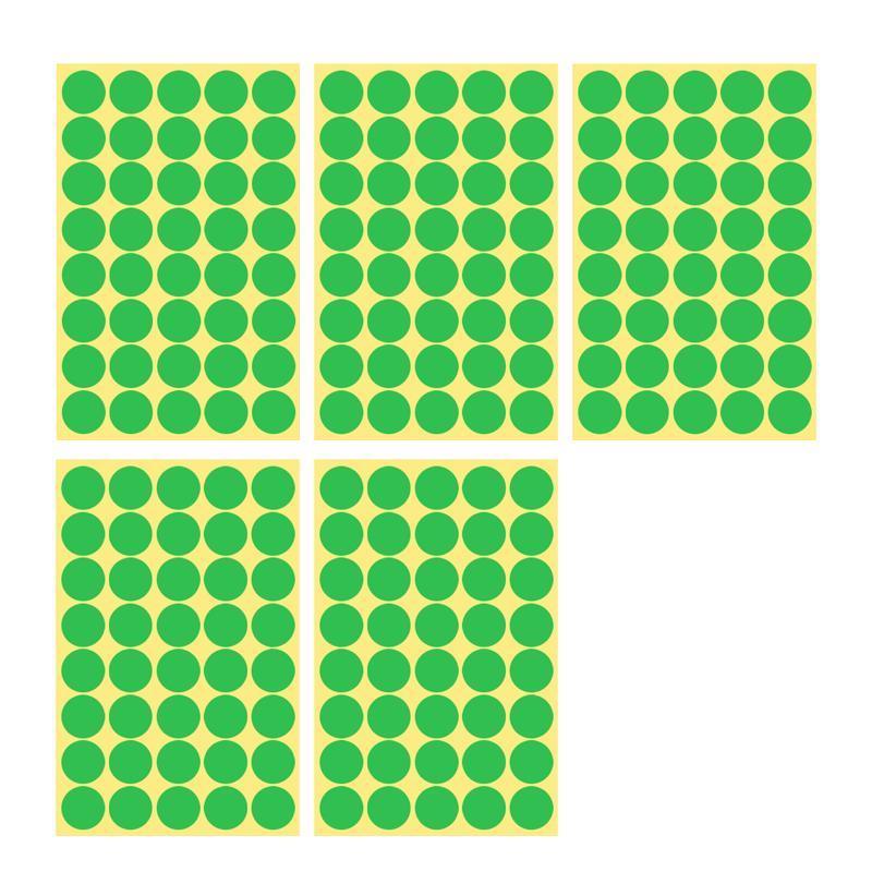 Labels: 8/13/25/50mm Sticker Dots Adhesive Round Labels Circular Scrapbooking Light Green - 13mm 132 Dots - 5 Sheets