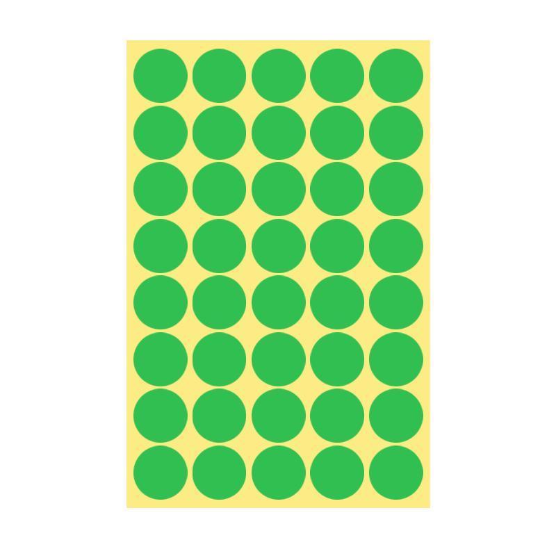 Labels: 8/13/25/50mm Sticker Dots Adhesive Round Labels Circular Scrapbooking Light Green - 25mm 40 Dots - 5 Sheets