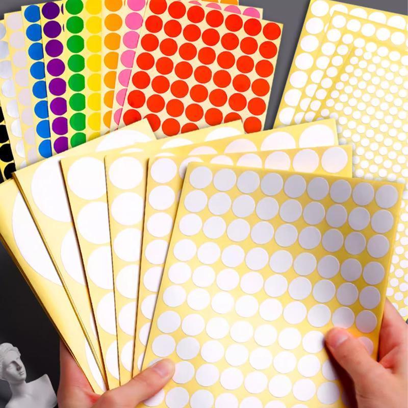 Labels: 8/13/25/50mm Sticker Dots Adhesive Round Labels Circular Scrapbooking Light Green - 50mm 8 Dots - 5 Sheets