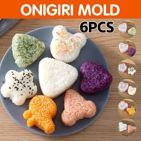 6X Onigiri Mold Sushi Rolls Rice Ball Bento Press Maker Mould Diy Kitchen Tools