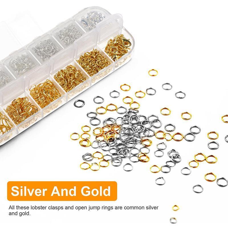 Hand Tools: 800x Jump Rings Split Lobster Clasps Hooks For DIY Jewelry Making Necklace