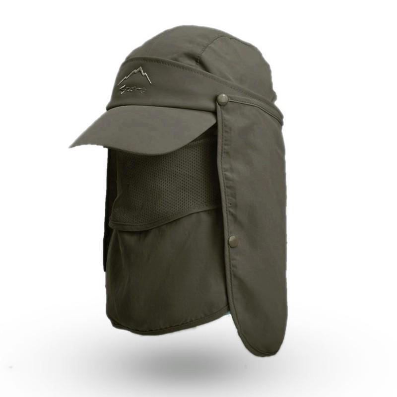 Women's Sleepwear: Unisex Face Neck Flap Hat Wide Brim Cap Hiking Fishing Sun Protection Outdoor - Dark Grey