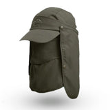 Women's Sleepwear: Unisex Face Neck Flap Hat Wide Brim Cap Hiking Fishing Sun Protection Outdoor - Dark Grey