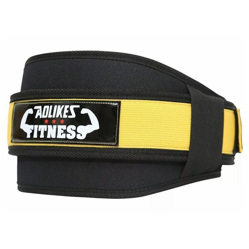 Weightlifting Gloves & Hand Supports: Fitness Weight Lifting Belt Barbell Dumbell Training Back Support Men Women XL - Yellow-XL