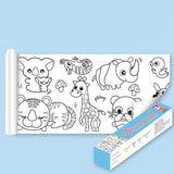3M DIY Colouring Paper Roll with 12 Colour Pencils Cartoon Doodle Set - Daily necessities(With 12PCS Colored Pencils)