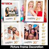 1Th 18Th-60Th Photo Booth Props Picture Frame Wedding Birthday Party Decoration - Happy 50TH