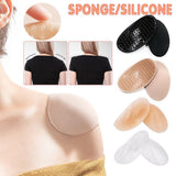 2Pcs Soft Anti-Slip Invisible Shoulder Pads Naturally Increased Silicone /Sponge - Beige (Sponge)