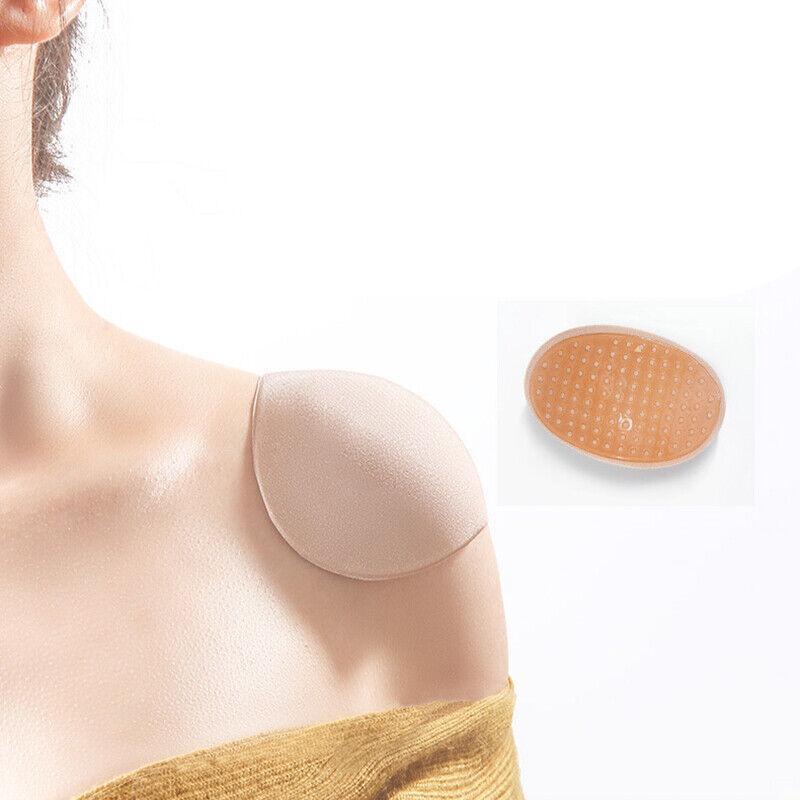 Women's Accessories: 2Pcs Soft Anti-Slip Invisible Shoulder Pads Naturally Increased Silicone /Sponge - Beige (Sponge)
