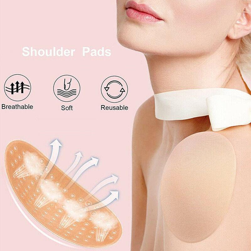 Women's Accessories: 2Pcs Soft Anti-Slip Invisible Shoulder Pads Naturally Increased Silicone /Sponge - Beige (Sponge)
