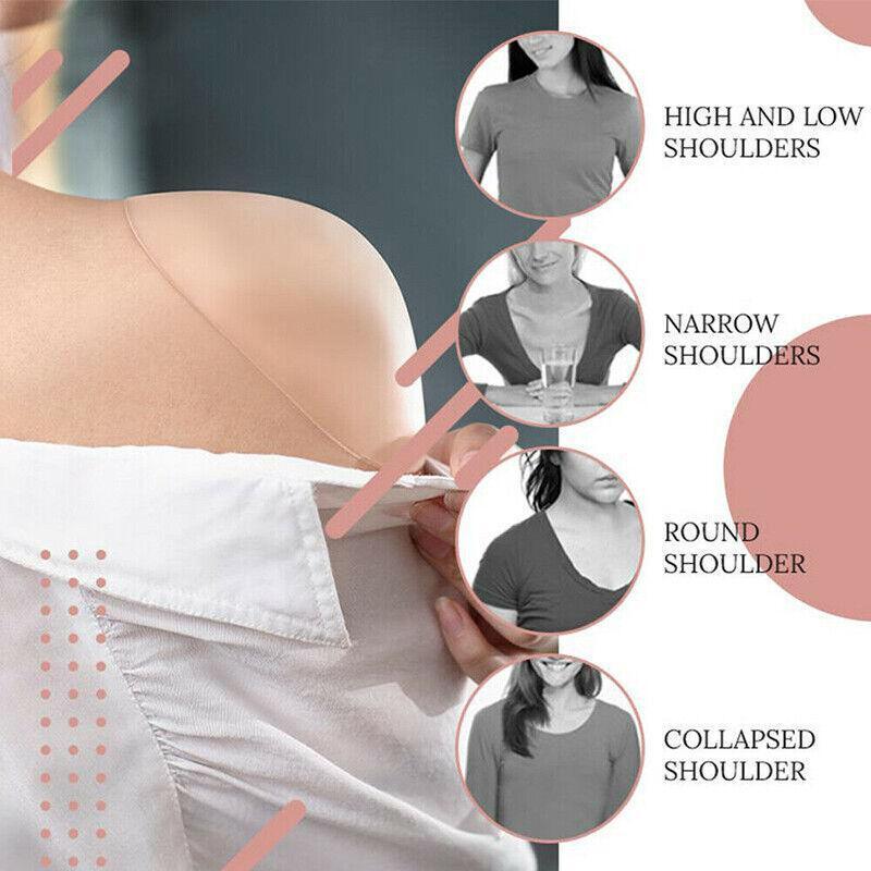 Women's Accessories: 2Pcs Soft Anti-Slip Invisible Shoulder Pads Naturally Increased Silicone /Sponge - Beige (Sponge)