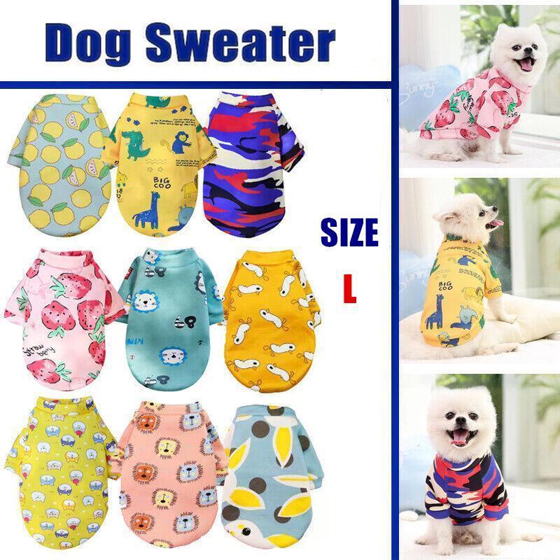 Dog Apparel: L Size Cute Pet Dog Warm Jumper Sweater Clothes Puppy Cat Knitwear Knitted Coats Winter - Green Lion