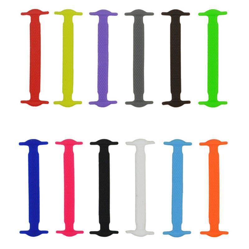 Men's Accessories: No Tie Elastic Silicone Shoe Laces 16PCS Shoelaces for Sneakers and Runners - Orange 16PCS