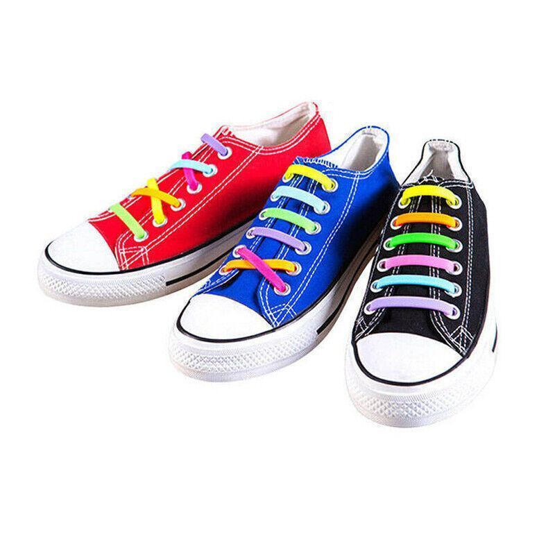 Men's Accessories: No Tie Elastic Silicone Shoe Laces 16PCS Shoelaces for Sneakers and Runners - Orange 16PCS