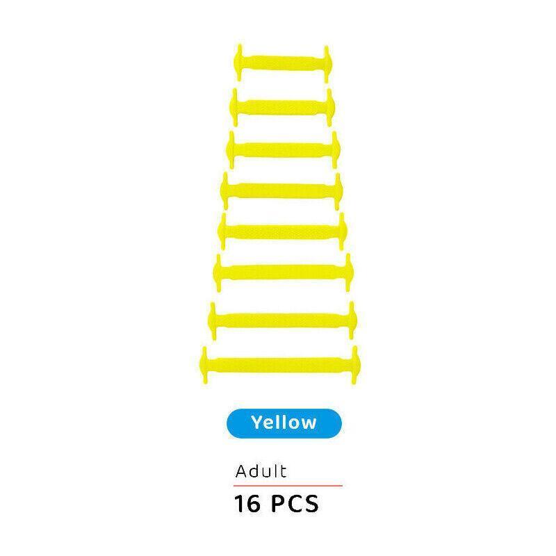 Men's Accessories: No Tie Elastic Silicone Shoe Laces 16PCS Shoelaces for Sneakers and Runners - Grey 16PCS