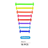 Men's Accessories: No Tie Elastic Silicone Shoe Laces 16PCS Shoelaces for Sneakers and Runners - Dark Blue 16PCS
