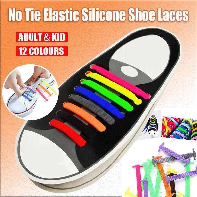 Men's Accessories: No Tie Elastic Silicone Shoe Laces 16PCS Shoelaces for Sneakers and Runners - Purple 16PCS