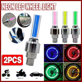2PCS Flashing Neon Led Light Wheel Valve Cap Tyre - Red