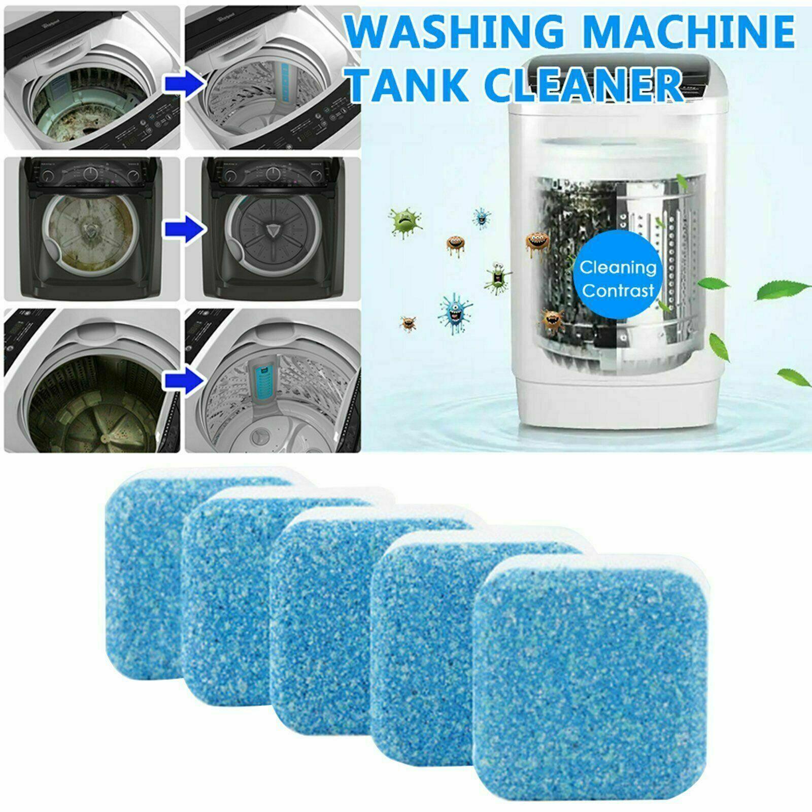 Laundry Cleaning Supplies: 6-48 Pcs Washing Machine Effervescent Tub Bomb Cleaner Remover Deodorant Clean - 6 PCS