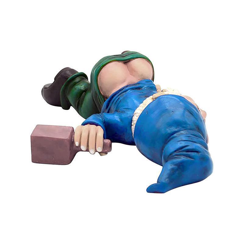 Garden Ornaments: Funny Drunk Dwarf Garden Gnome Decor Yard Patio Ornament Rude Passed Out Statue