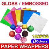 100PCS Tin Foil Aluminium Wrapping Square Chocolate Wrappers 15CM - Purple/Gloss