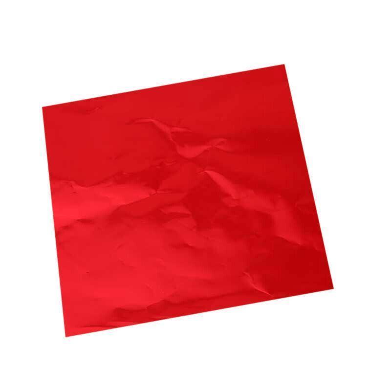 Postage Satchels & Boxes: 100PCS Tin Foil Aluminium Wrapping Square Chocolate Wrappers 15CM - Silver/Embossed