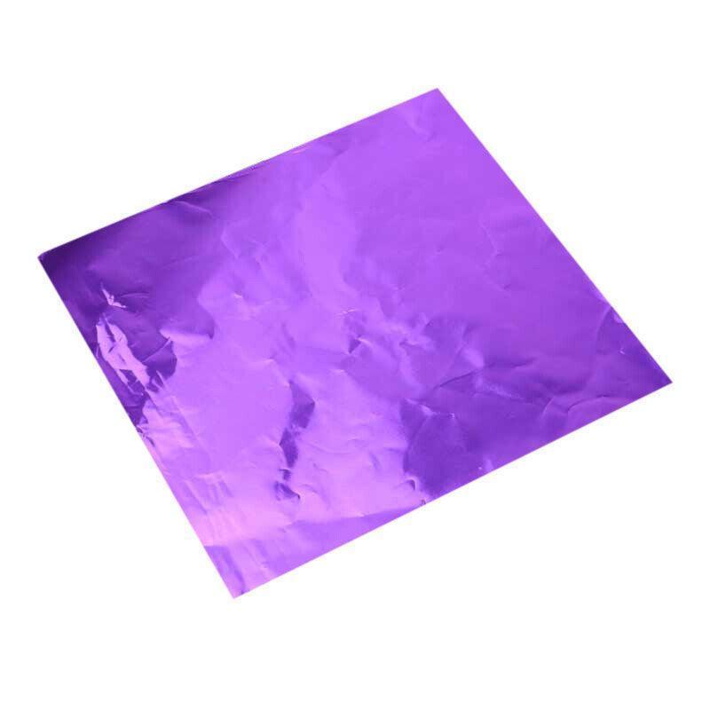 Postage Satchels & Boxes: 100PCS Tin Foil Aluminium Wrapping Square Chocolate Wrappers 15CM - Brown/Embossed