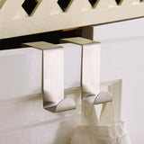 Bathroom Cabinets, Cupboards & Storage: 4X/6X Over Door Hooks Hanger Holder Stainless Steel Cabinet Organizer Clothes 4.5cm - 4 PCS
