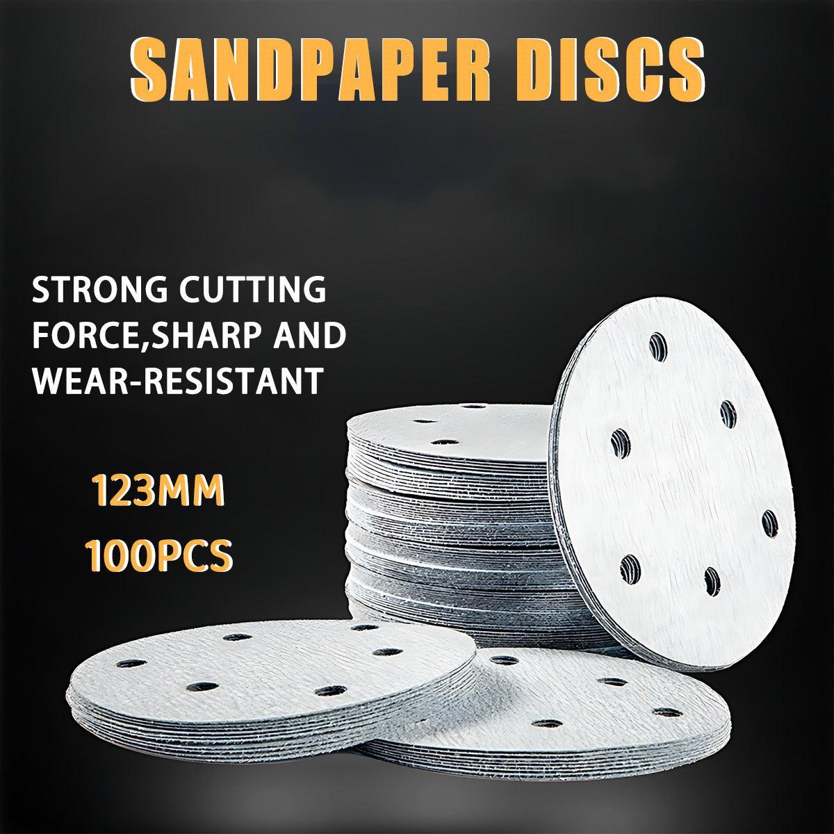 Sanding Accessories: 100x 123mm 6/8-Hole Sanding Discs Hook Loop Orbital Sander Pads 80 120 240 Grit - 60 Grits（6-Hole）