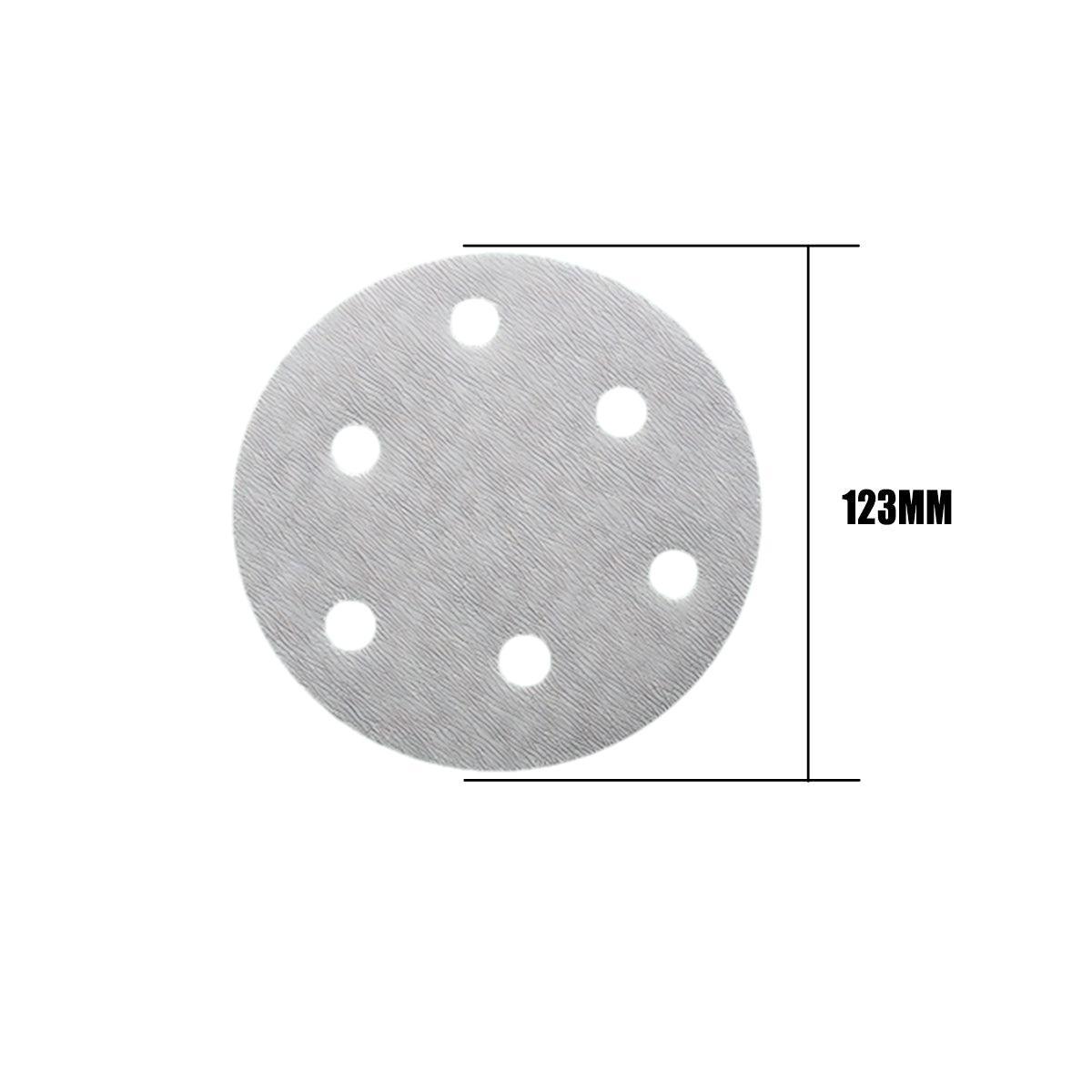 Sanding Accessories: 100x 123mm 6/8-Hole Sanding Discs Hook Loop Orbital Sander Pads 80 120 240 Grit - 60 Grits（6-Hole）