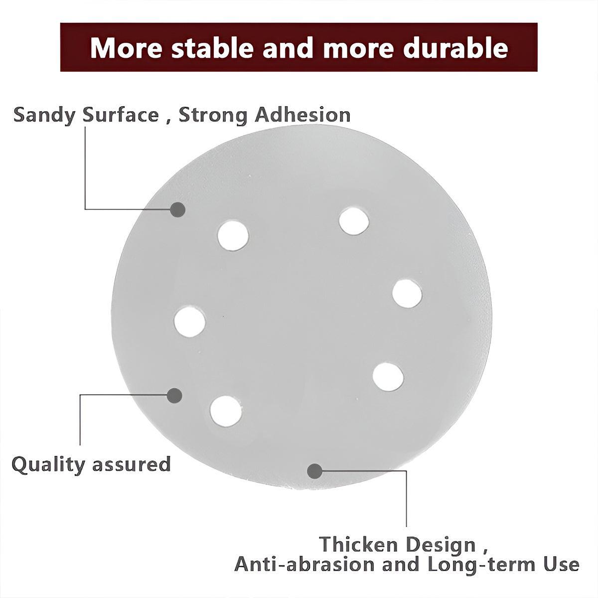 Sanding Accessories: 100x 123mm 6/8-Hole Sanding Discs Hook Loop Orbital Sander Pads 80 120 240 Grit - 60 Grits（6-Hole）