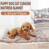 Dog Beds: L Size Puppy Dog Cat Cushion Mattress Blanket Bed Soft Warm Pad Winter Kennel House - Brown Footprint